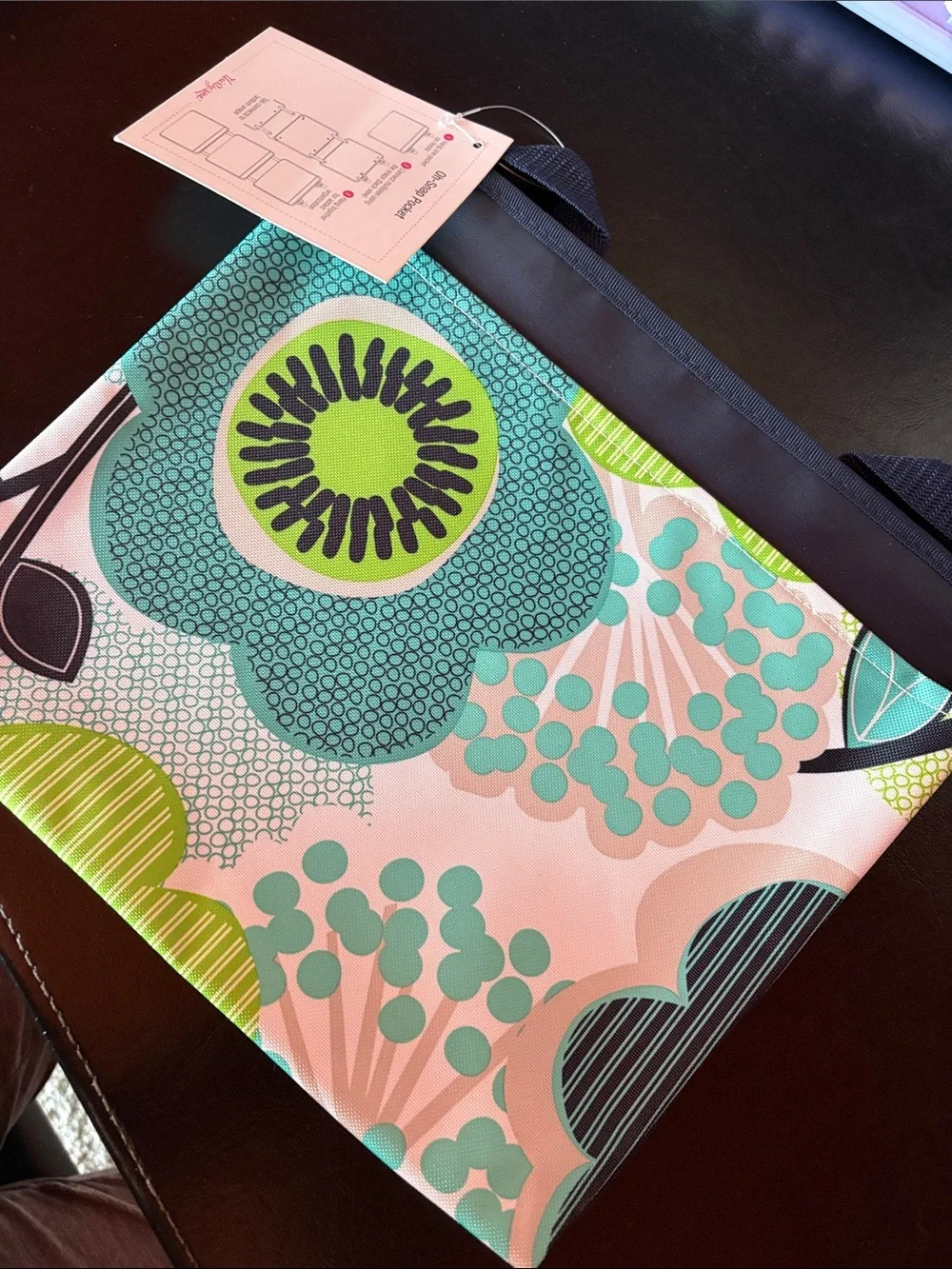thirty-one Floral Canvas Tote in Pink, Teal & Lime Oh Snap